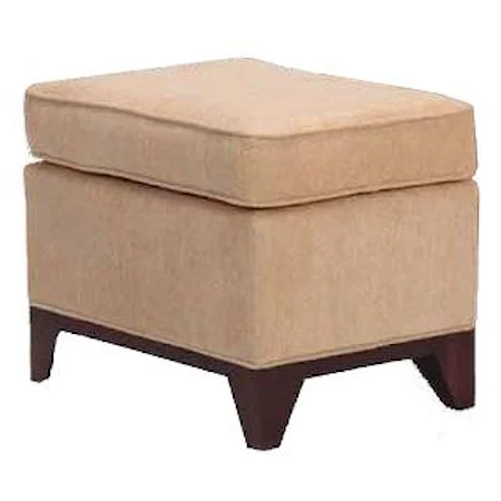 Berkshire Ottoman with Exposed Wood Accents